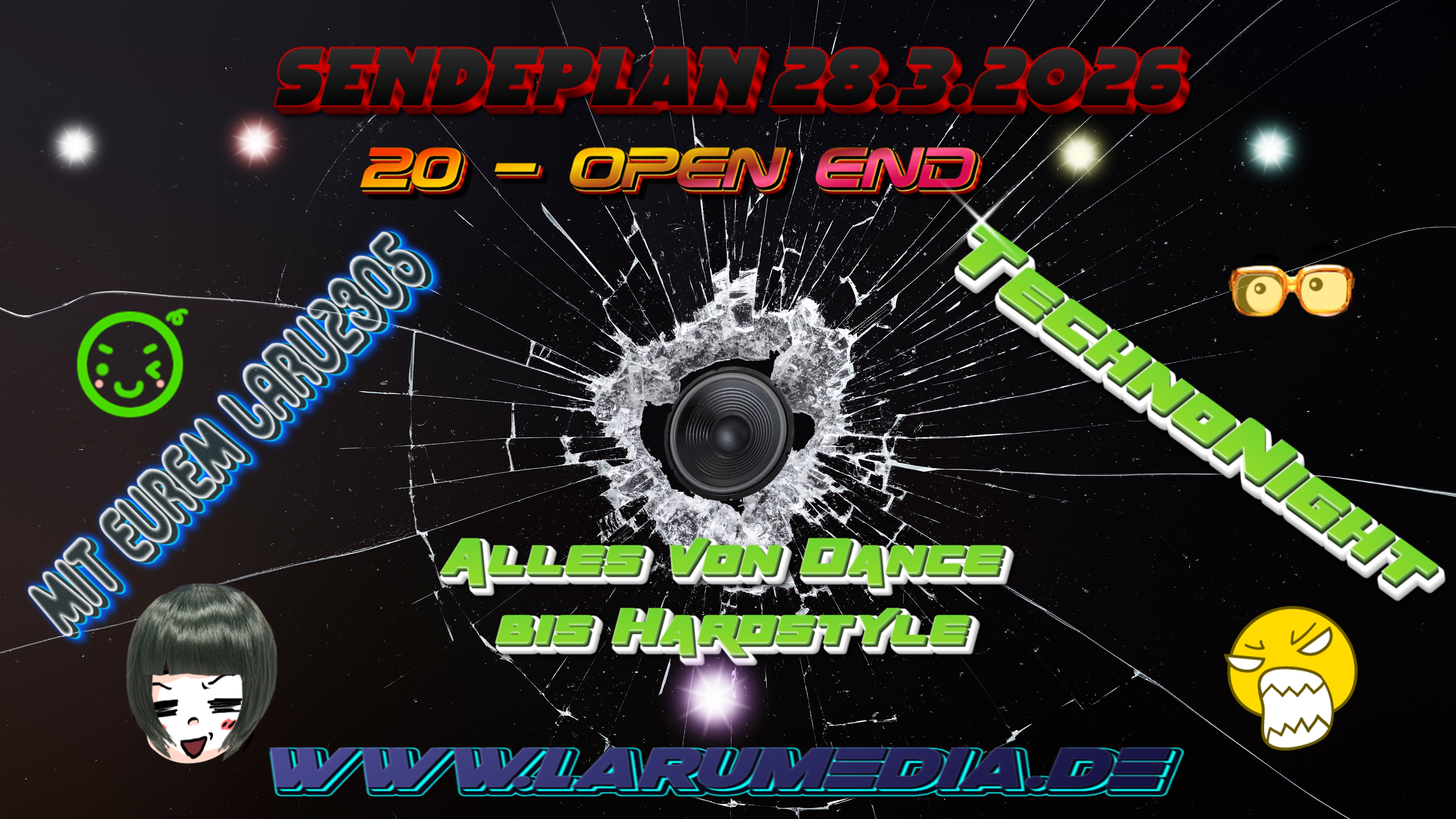 Black background with shattered glass texture